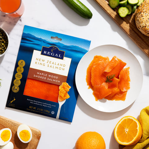 Regal New Zealand King Salmon – Maple Wood Smoked Salmon Slices - 3.5 oz