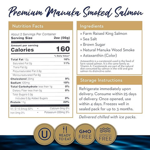 Manuka Wood Smoked King Salmon - Regal Brands