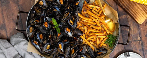 Gulf of Maine mussels for sale.
