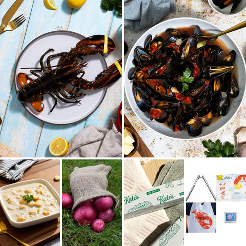 Live Lobster & Mussels Dinner for Two: original product photographs