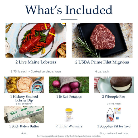 Live Lobster & Filet Mignon Dinner for Two