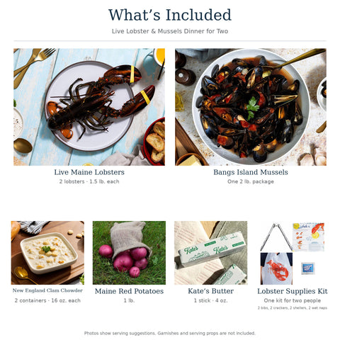 Live Lobster & Mussels Dinner for Two