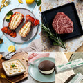 Lobster Tail & Filet Mignon Dinner for Four — overview with the actual Kinnealey 4 oz. USDA Prime filet photo