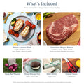 Maine Lobster Tail & Wagyu Ribeye Dinner for Two — exact contents, one shared 16 oz ribeye and accompaniments