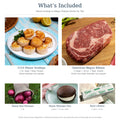 Maine Scallops & Wagyu Ribeye Dinner for Two — exact contents, one shared 16 oz ribeye and accompaniments