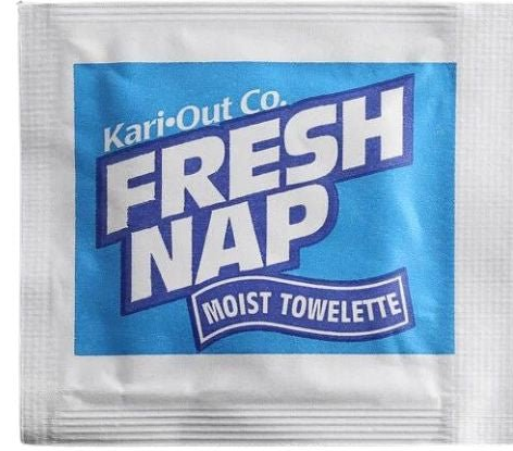 Individually wrapped wet nap