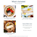 Wild Fish Variety Box: seven fillets total—four 8 oz sockeye, two 8–10 oz haddock, one 16–18 oz halibut. Divide halibut in two for eight suggested servings.