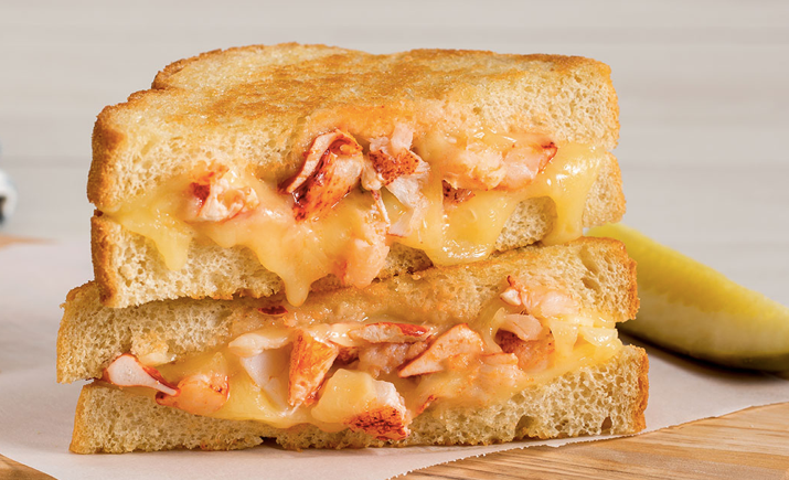 Crab meat and cheese sandwich