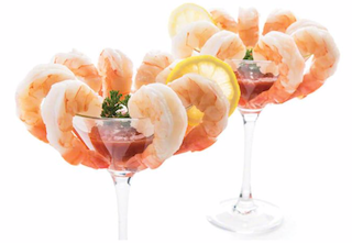 Shrimp on a martini glass